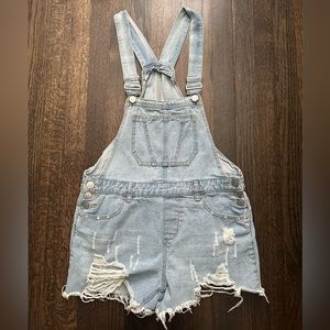 2/$10. Hot Kiss.  Ava Original Light Wash Overalls. Size 4(S).